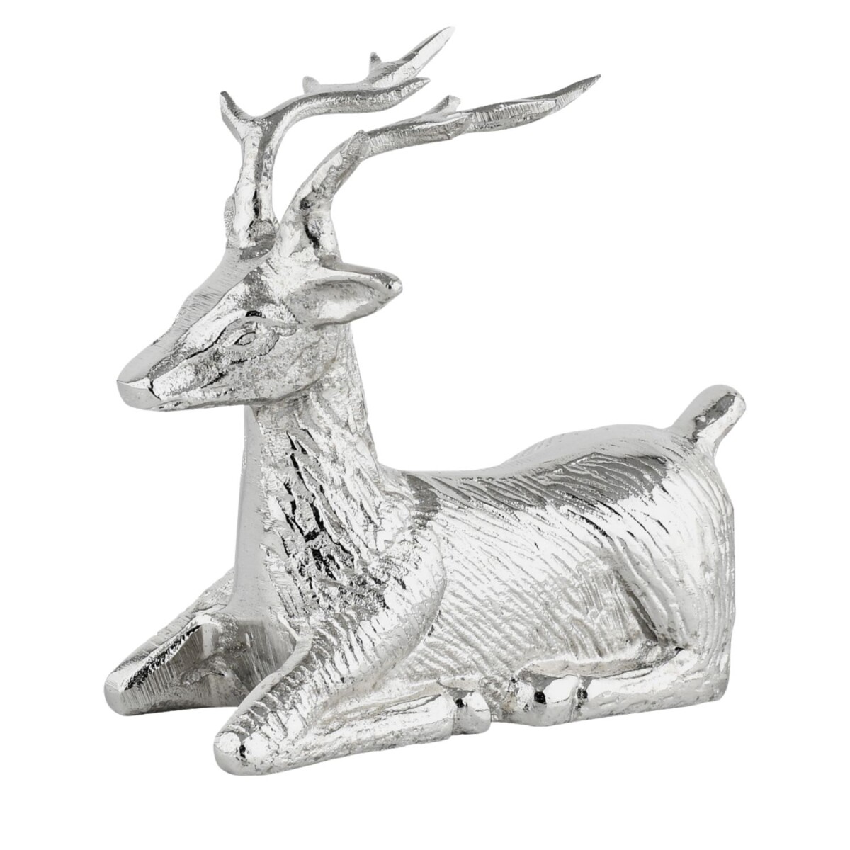 Silver Christmas Deer Ornament, 19 cm &n box