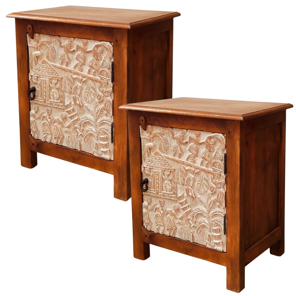 Set of 2 Faten 60cm Nightstands | Solid  box