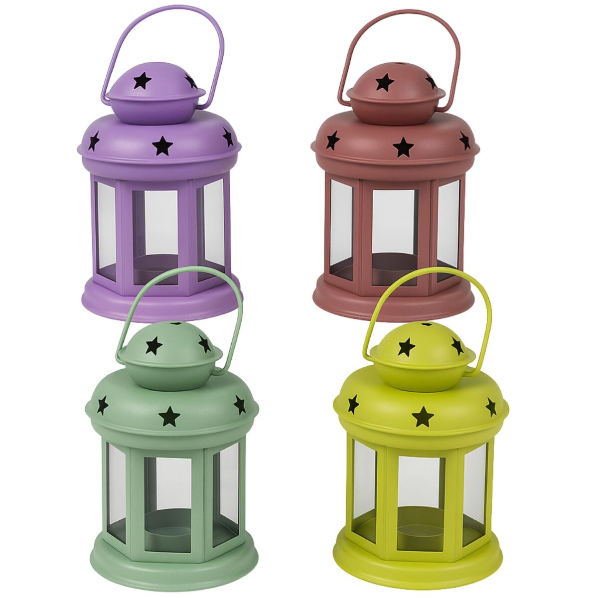 Set of 4 Eolea Colorful Lanterns, 15 cm  box