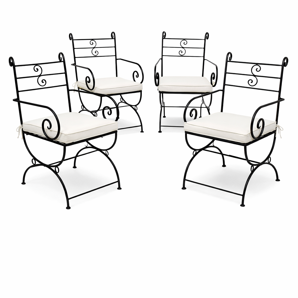 Set of 4 Almagro Handcrafted Iron Chairs | Mediterranean Gar