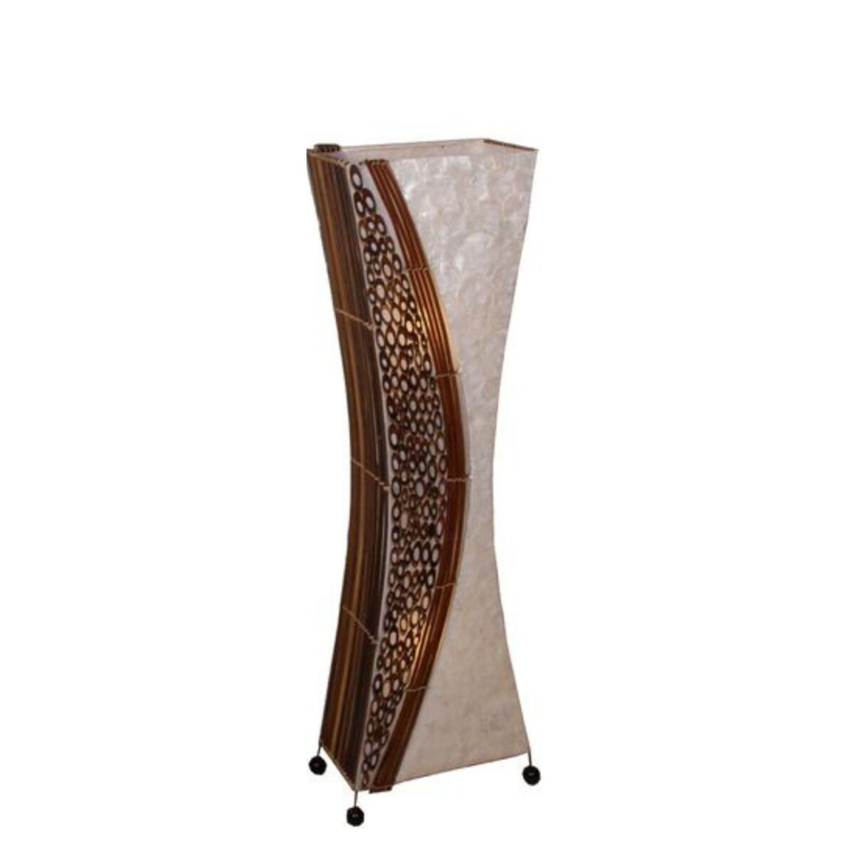 Wayan 100cm Floor Lamp: Elegant Capiz and Bamboo Light