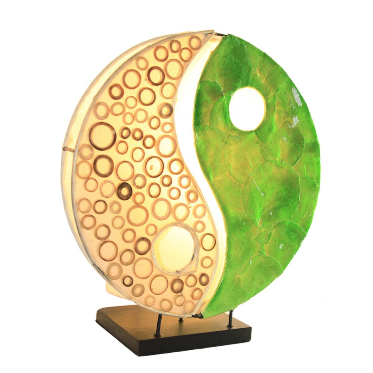 Ying Yang Green 30cm Capiz Bamboo Handcr box