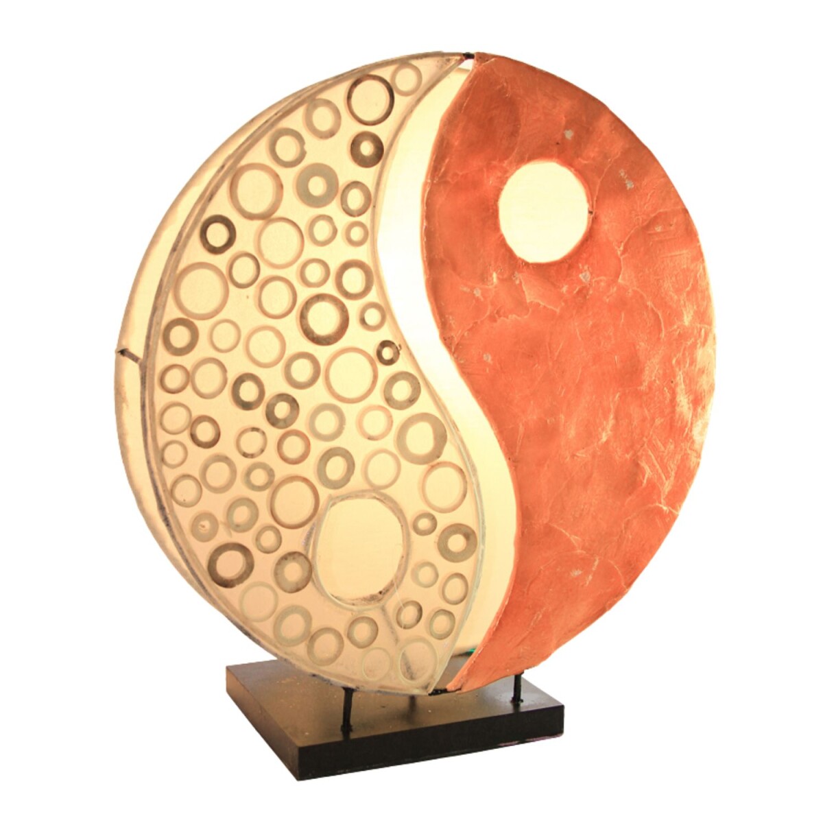 Ying Yang Orange 30cm Capiz Bamboo Handc box