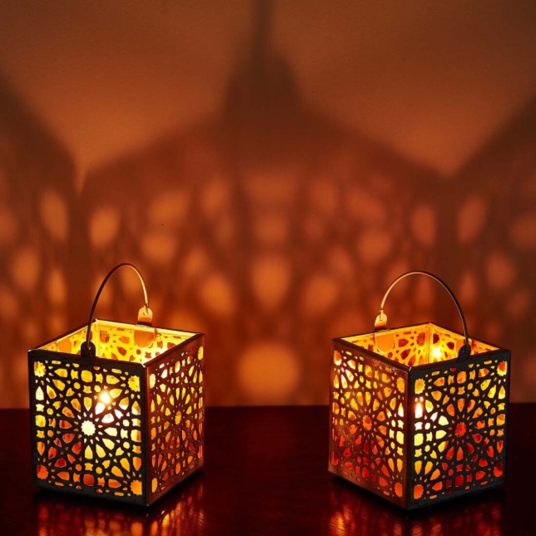 Set of 2 Oriental Tealight Holders, 10 c box