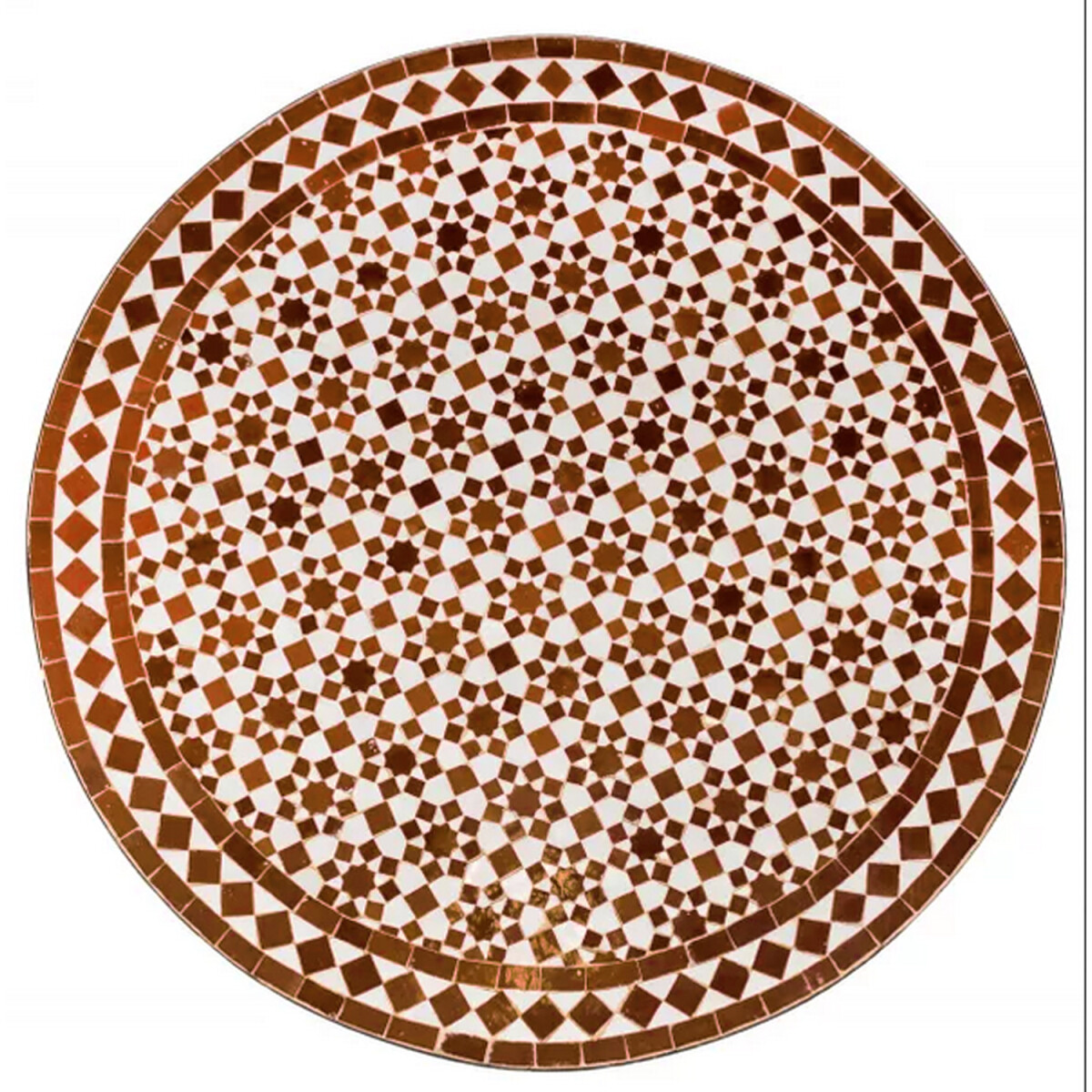 Moroccan Garden Table Top, Albaicin Beige-Brown, 100 cm