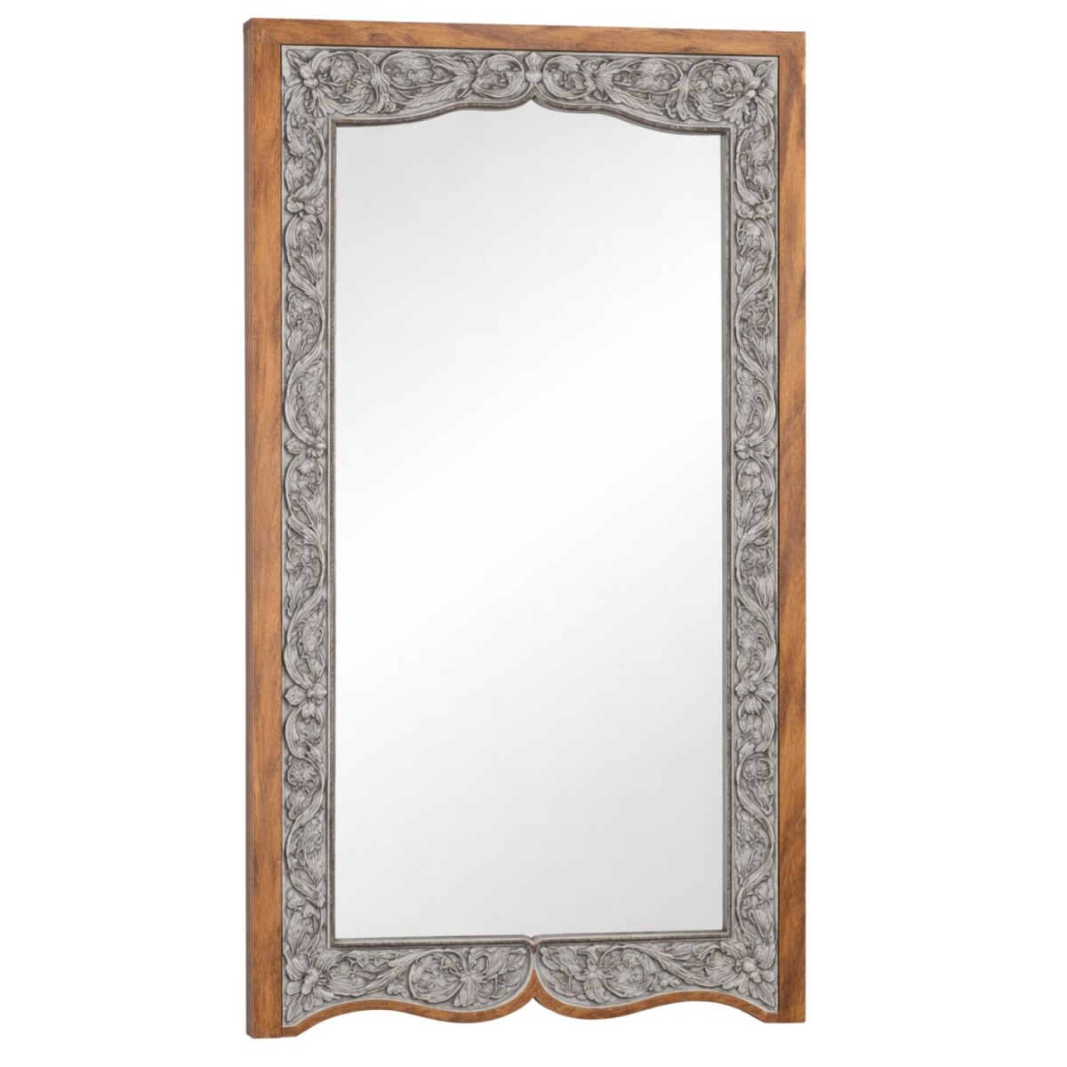Sameer Oriental Solid Wood Wall Mirror, 100 cm