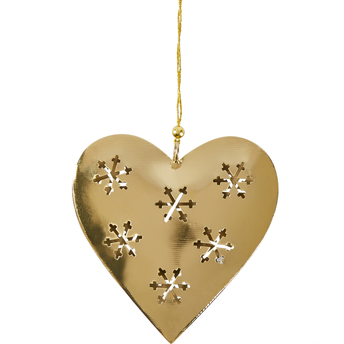 Christmas Ornament, Heart-Shaped, Gold