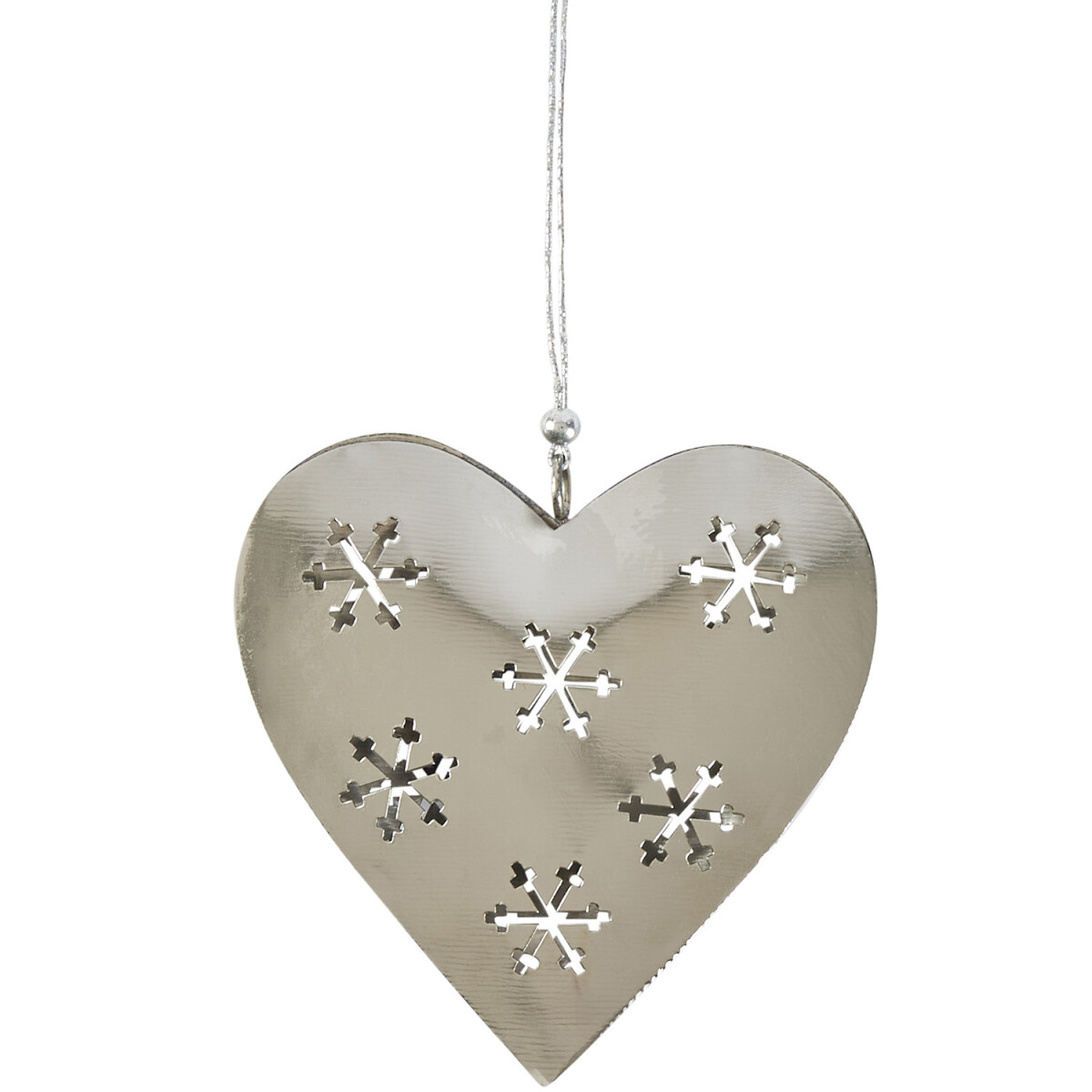 Christmas Ornament, Heart-Shaped, Silver