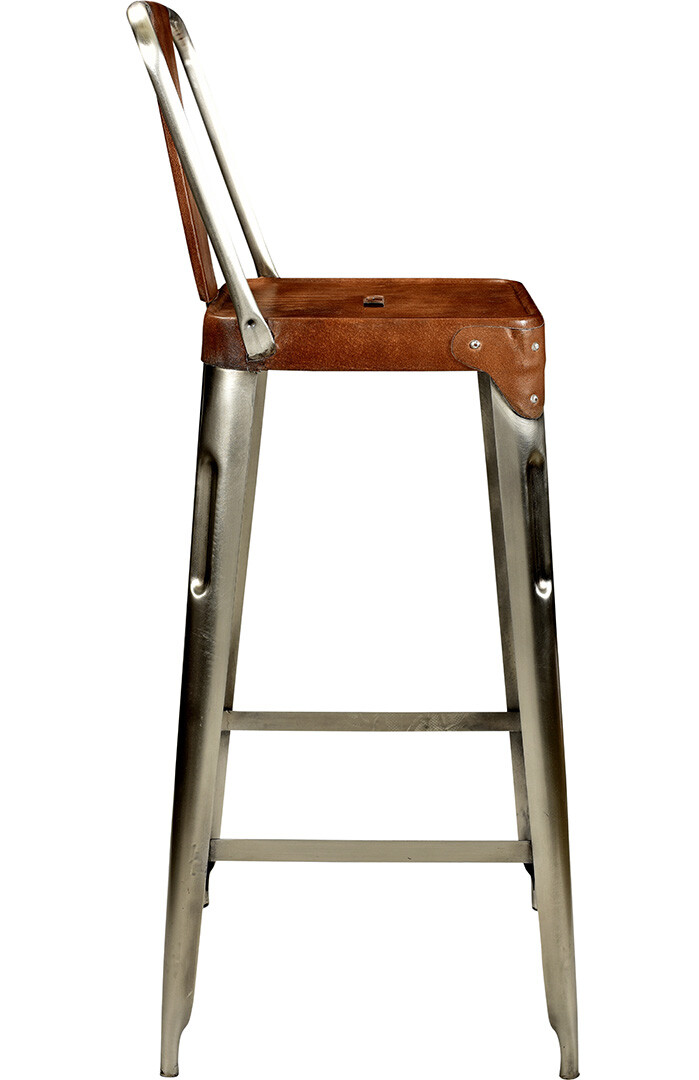 Copenhagen Bar Stool - Glossy with Leather