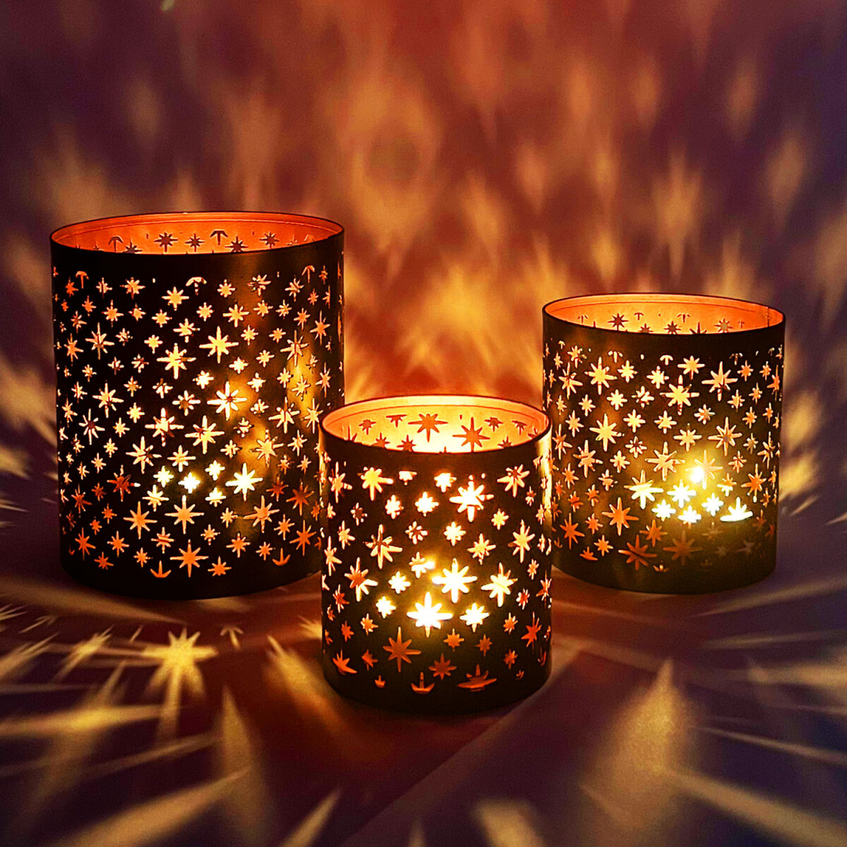 Set of 3 Oriental Garden Lantern Tealigh box