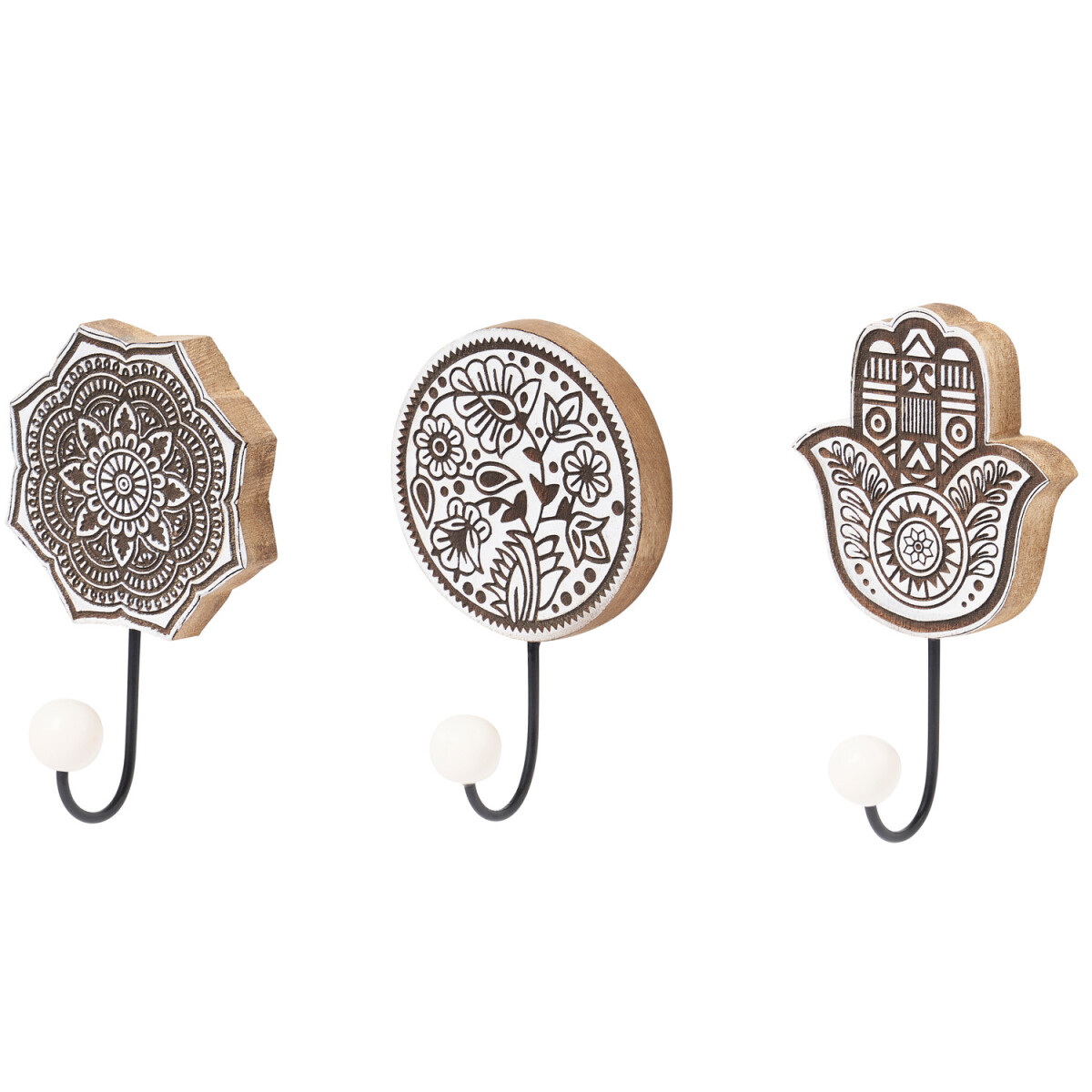 Set of 3 Oriental Wall Hooks: Hares Hooks