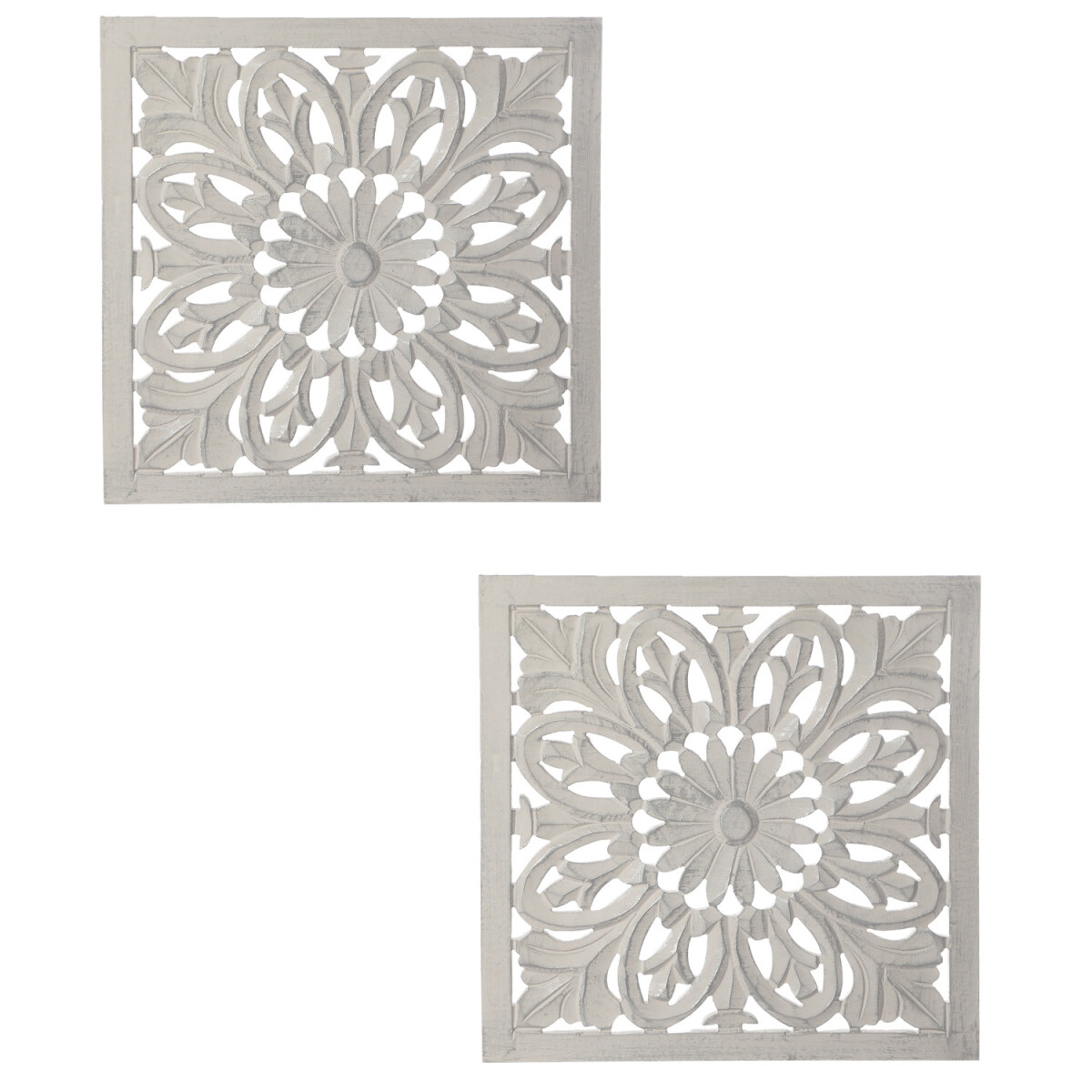 Set of 2 Vintage Wall Art, Wooden Mandala Wall Decor, 40 cm