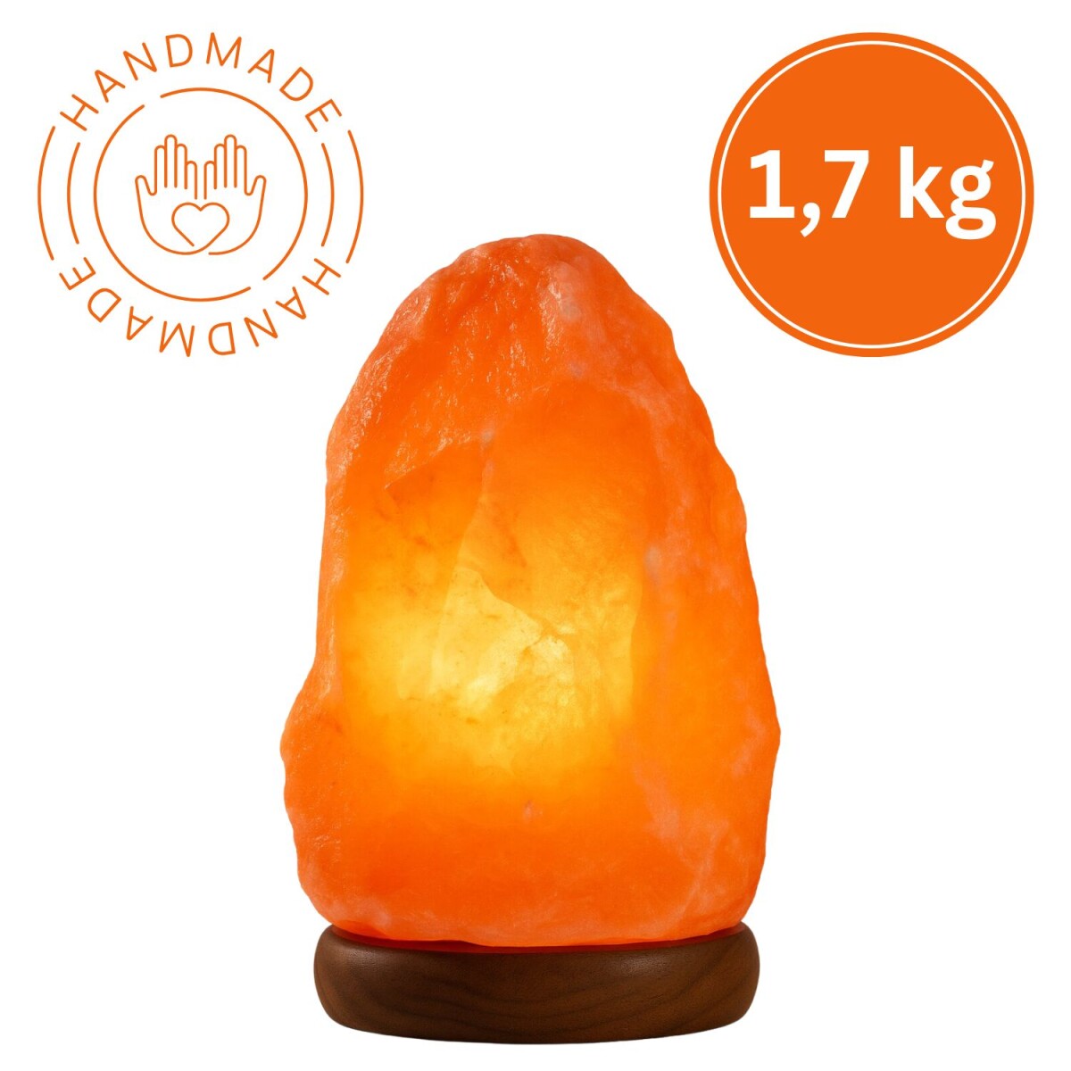 Illuminated Salt Crystal Rock, 16 cm, USB LED, Warm White, D