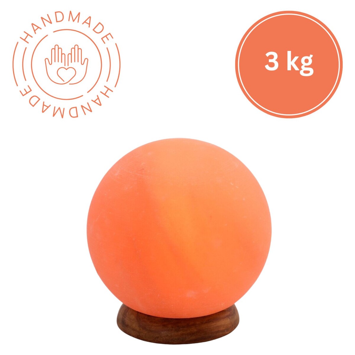 Illuminated Salt Crystal PLANET 3kg Salt Crystal Light Natur