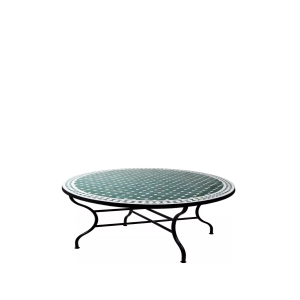 Moroccan Mosaic Table, Marrakech Green and White, 120 cm...