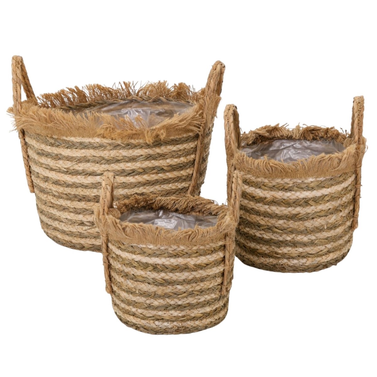Natural Basket Set with Fringes | Raffa  box