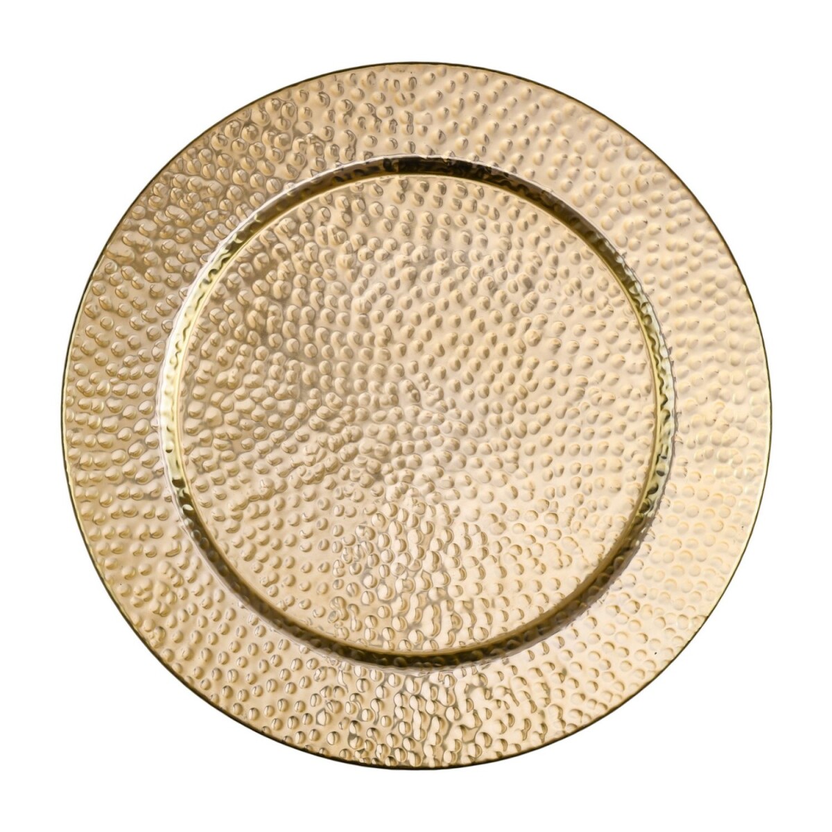 Gold-colored round aluminum tray, 60 cm, box