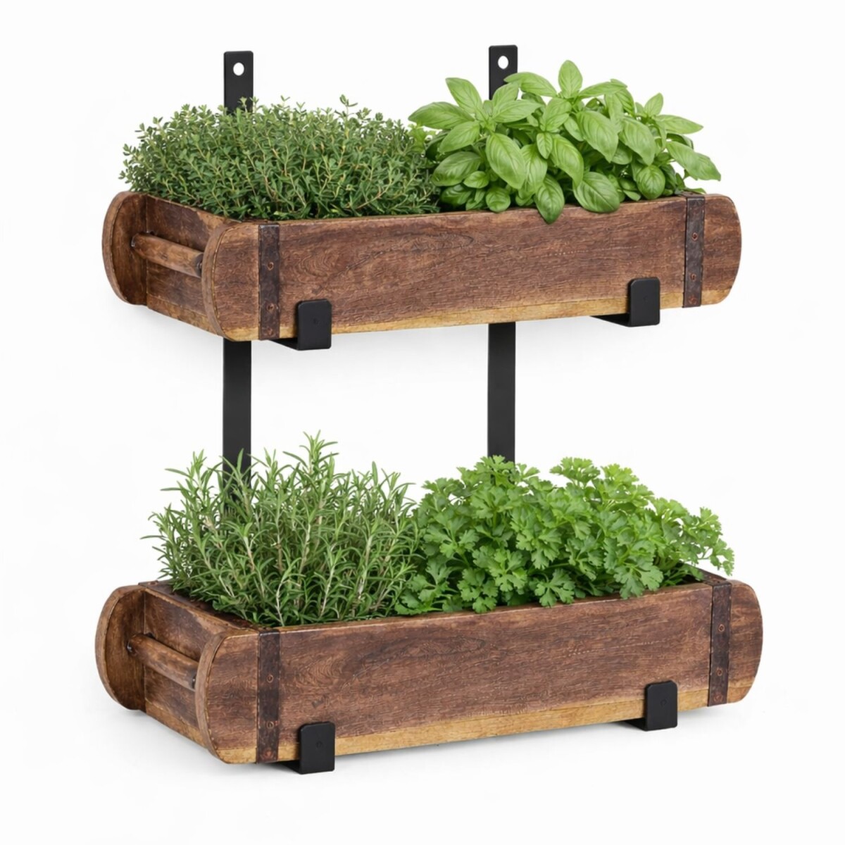 Brick-shaped Wall Mount Merita 2 Shelf Set (2 Pieces) 30 x 1