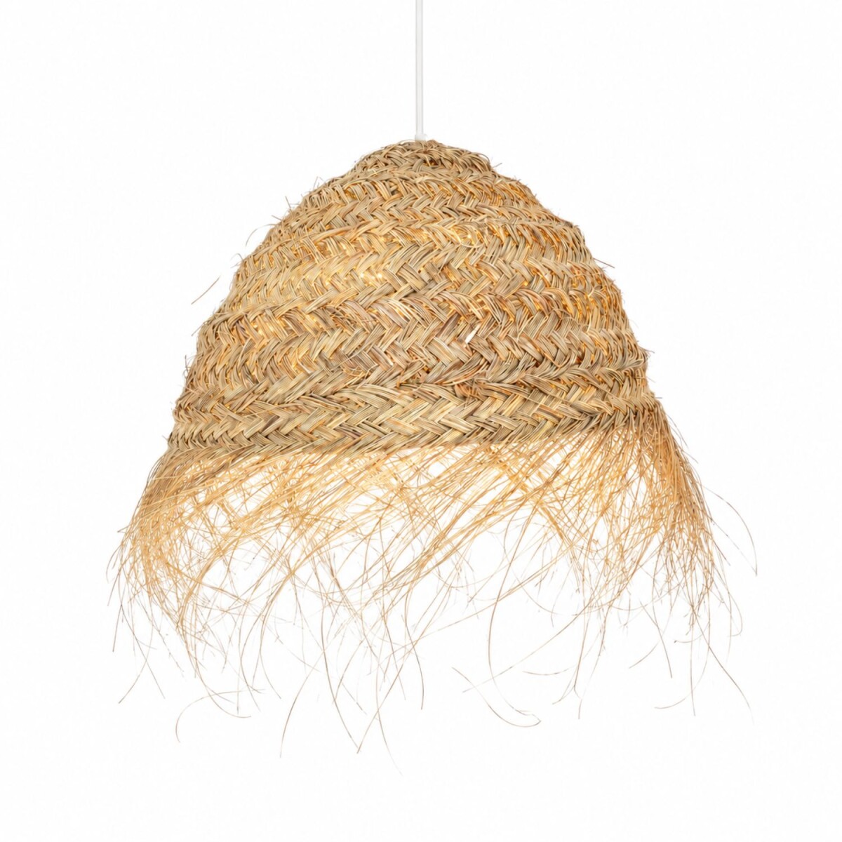 Silas Palm Leaf Handwoven Pendant Lamp, Natural, 45x35 cm