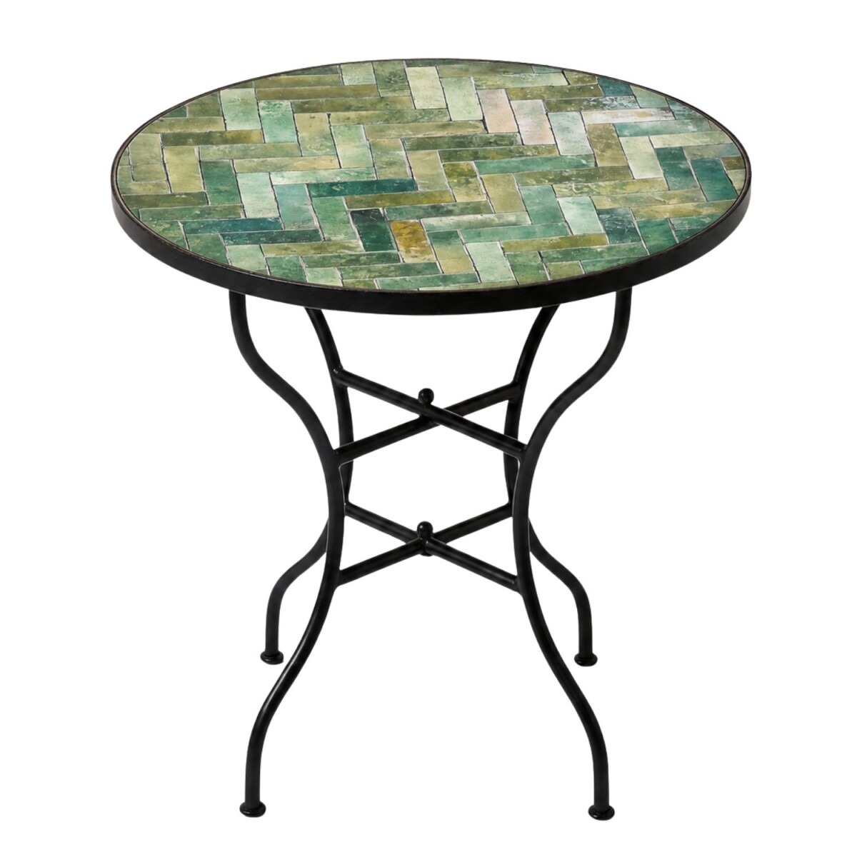 Gordes Green Mosaic Table, Ø60cm, box