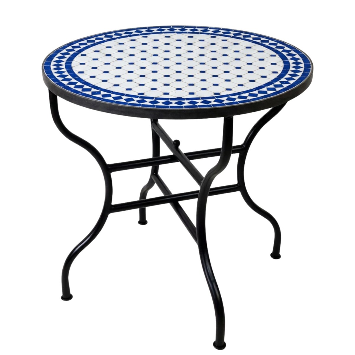 Moroccan Mosaic Table, Marrakech, White  box