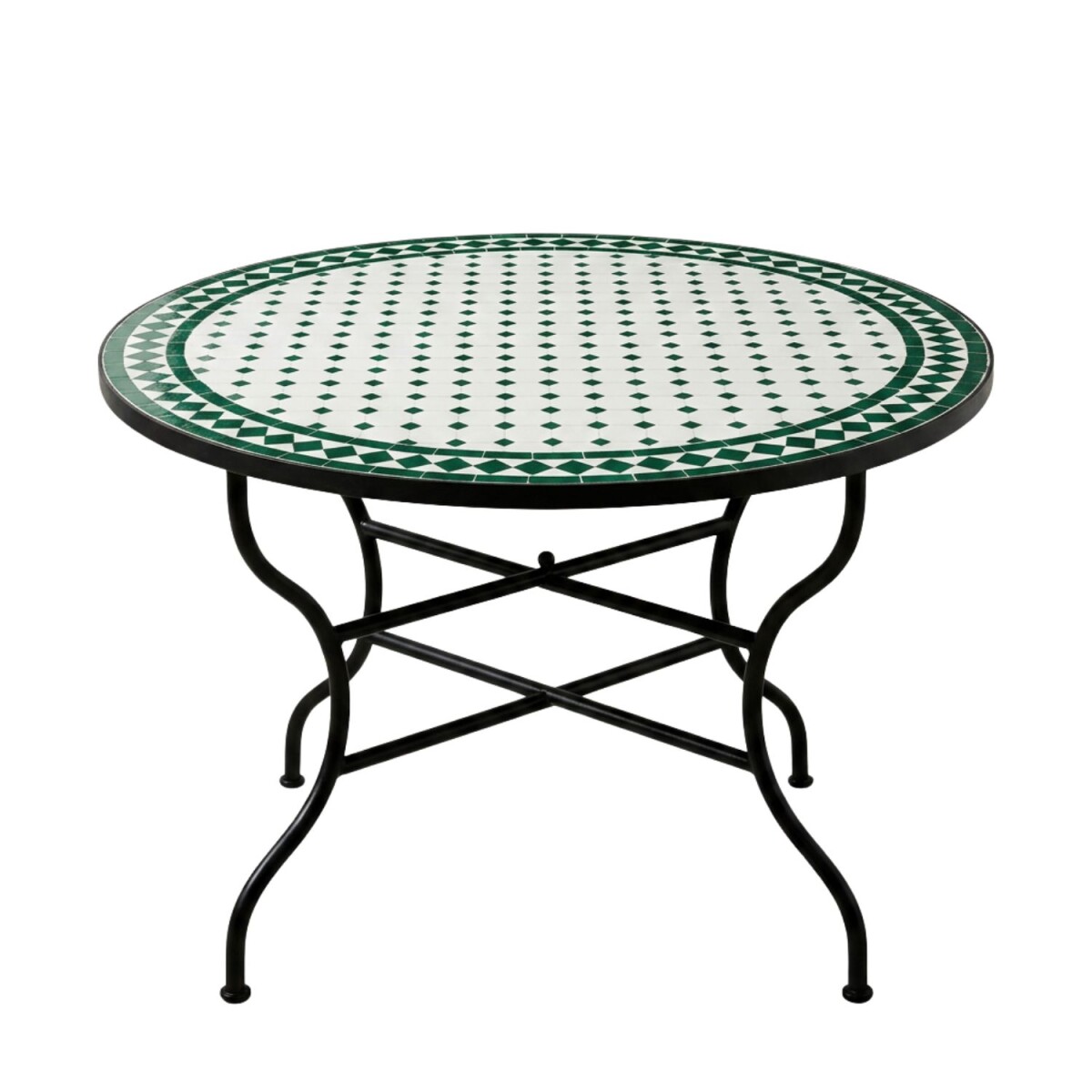 Moroccan Mosaic Table, Marrakesh, White  box