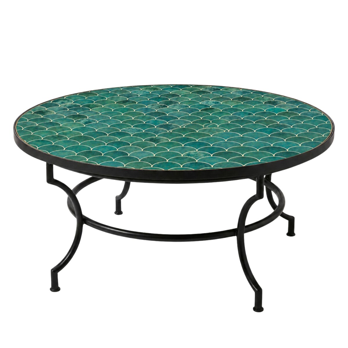 Mosaik Couchtisch Friglia grün Ø100cm H45cm klap