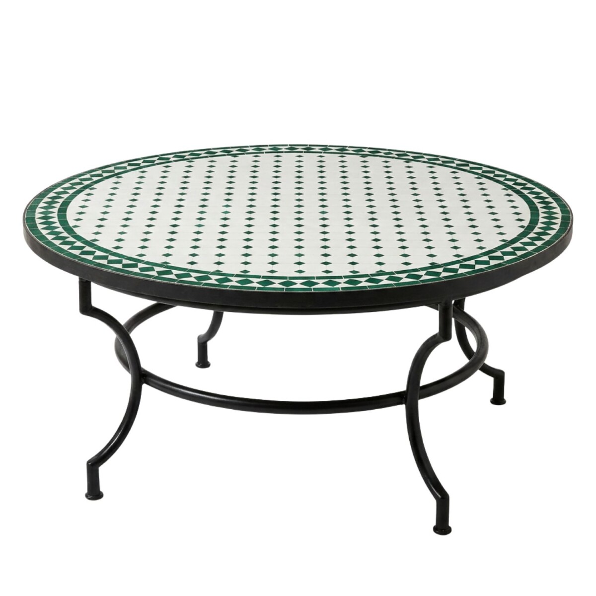 Mosaik Couchtisch Marrakesch Beige Grün Ø120cm H
