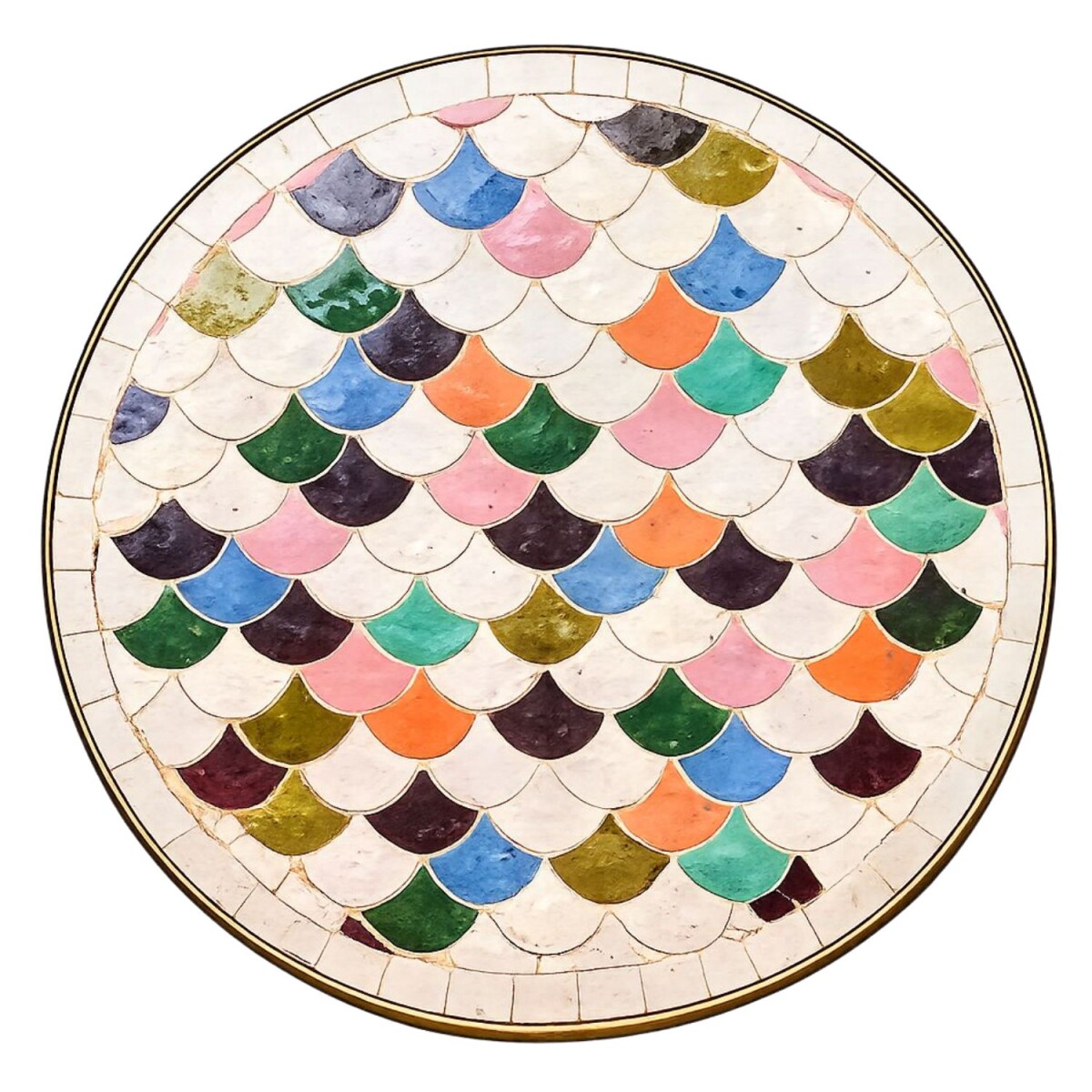 Manarola bunt 60cm Mosaikplatte rund handgefertigt aus Marok
