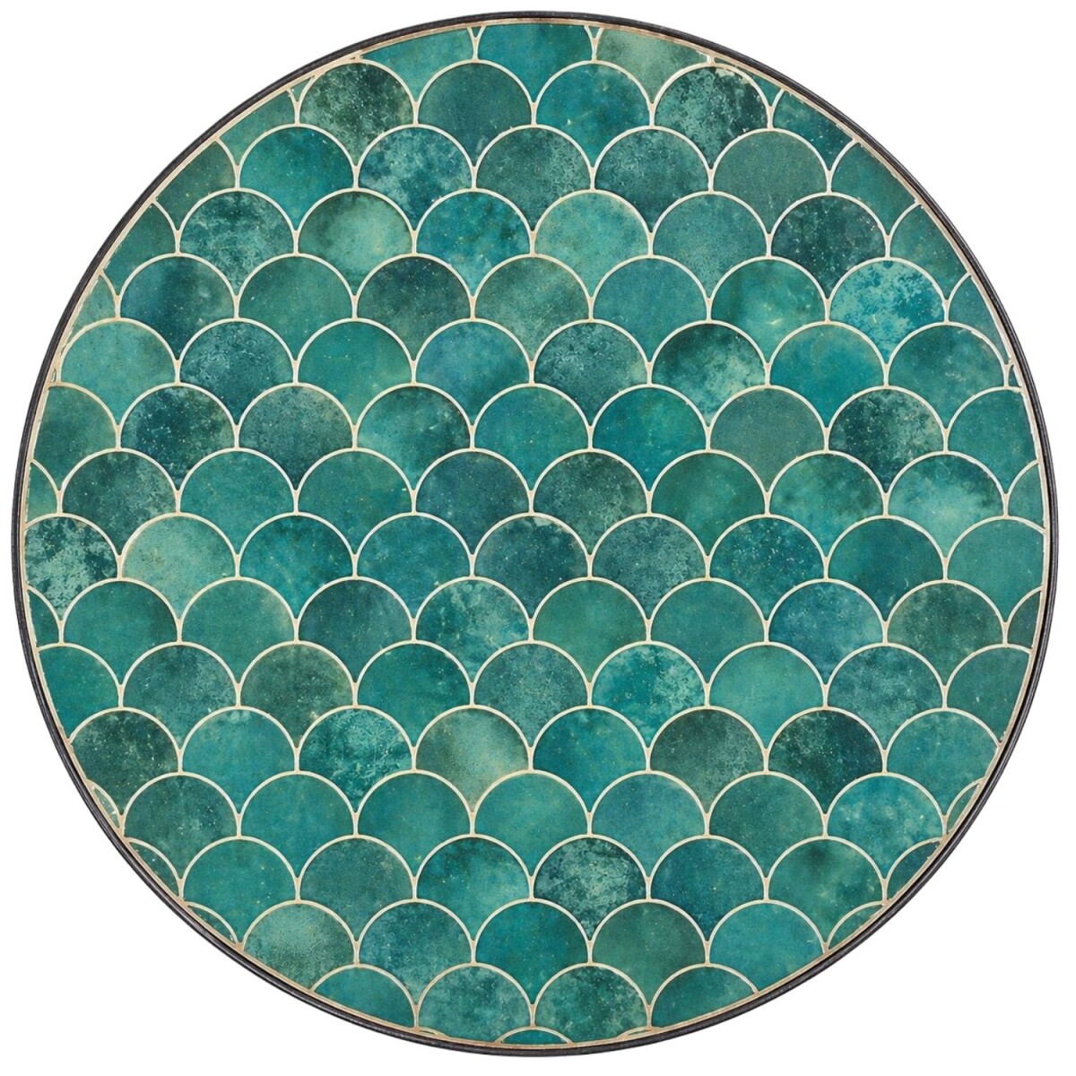 Friglia Green 80 cm Round Mosaic Tile, H box