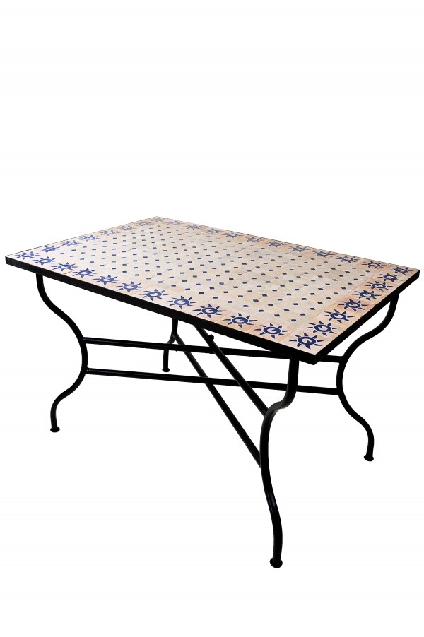 Moroccan Mosaic Table, Soleil Beige and  box