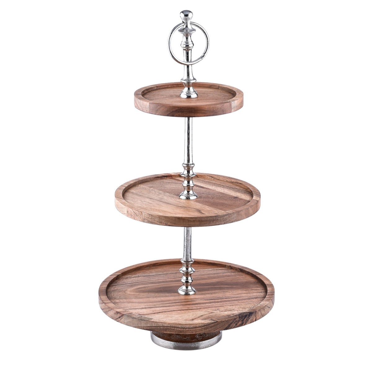 3-Tier Acacia Wood Etagere Serving Stand box