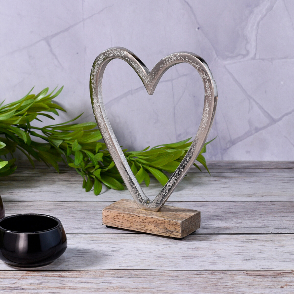 Heart-shaped Decorative Display Stand - Silver Cupid -13-