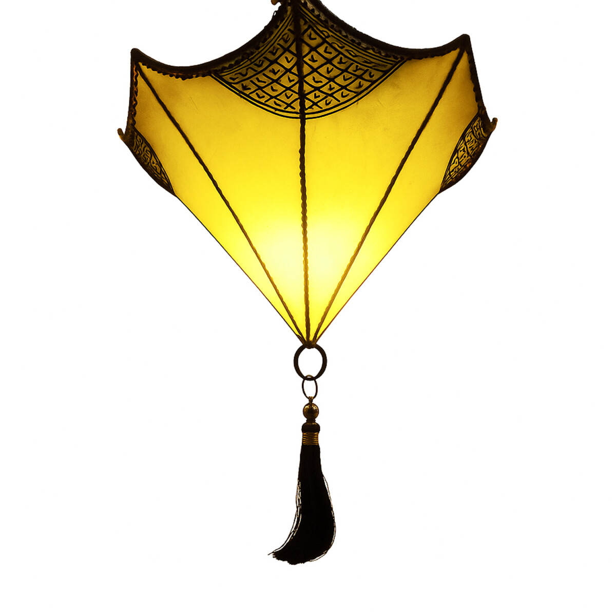 Berfu Leather Ceiling Lamp, Beige-Yellow box
