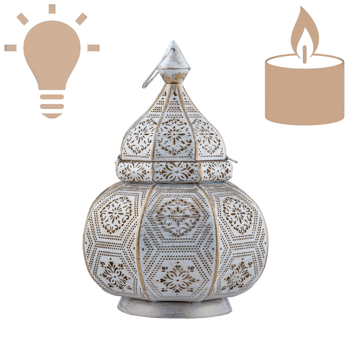 Oriental Lantern Lamp, Mahana White Beds box