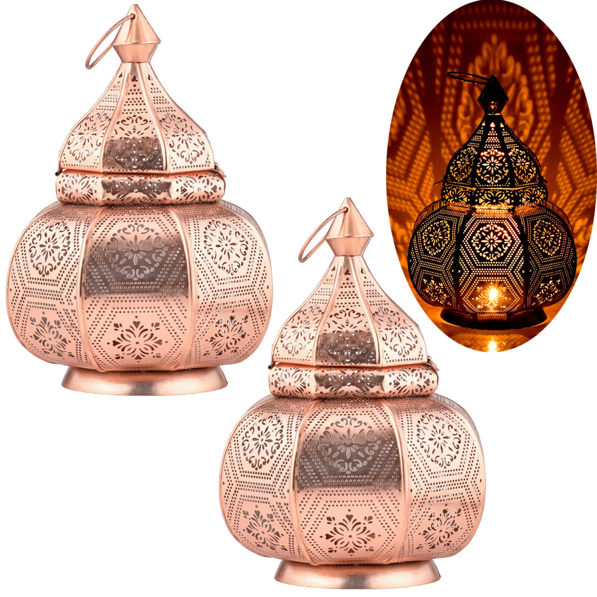 Set of 2 Oriental Lantern Lamps, Mahana  box
