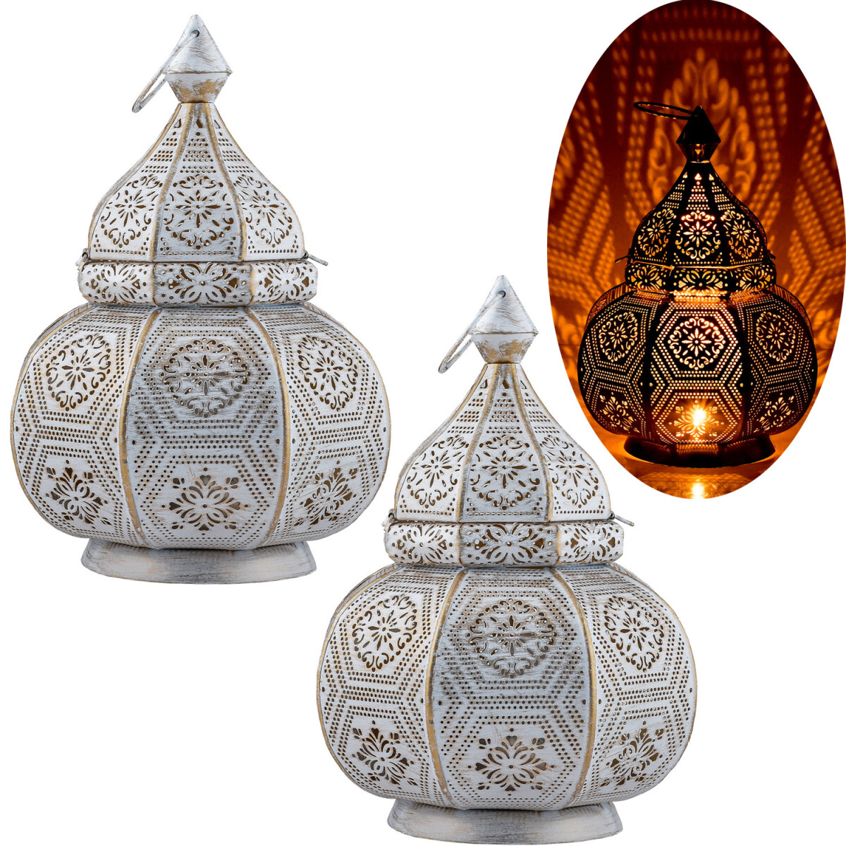 Set of 2 Oriental Lantern Lamps, Mahana  box