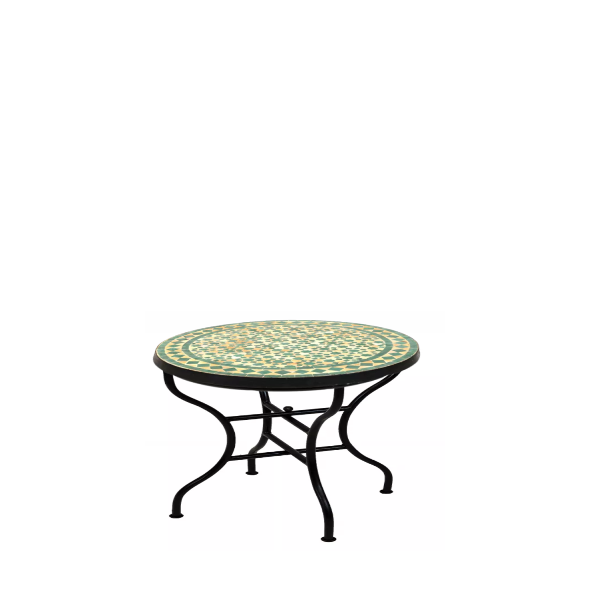 Moroccan Mosaic Table Albaicin Beige and Green, 60 cm diamet