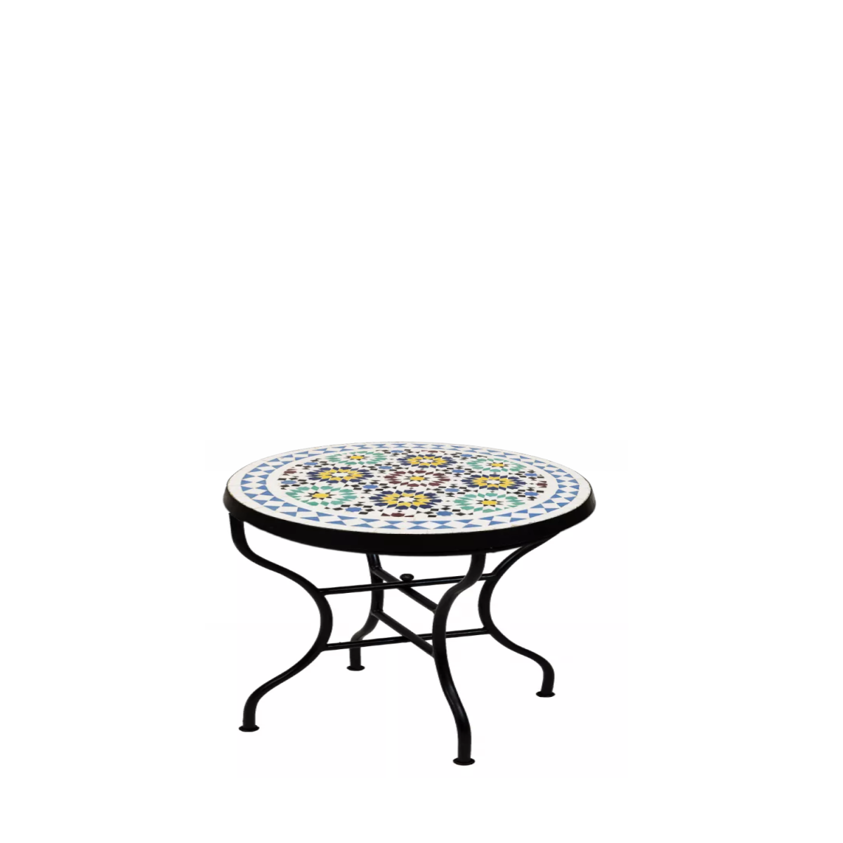 Albaicin Multicolored Moroccan Mosaic Table, 60 cm diameter,