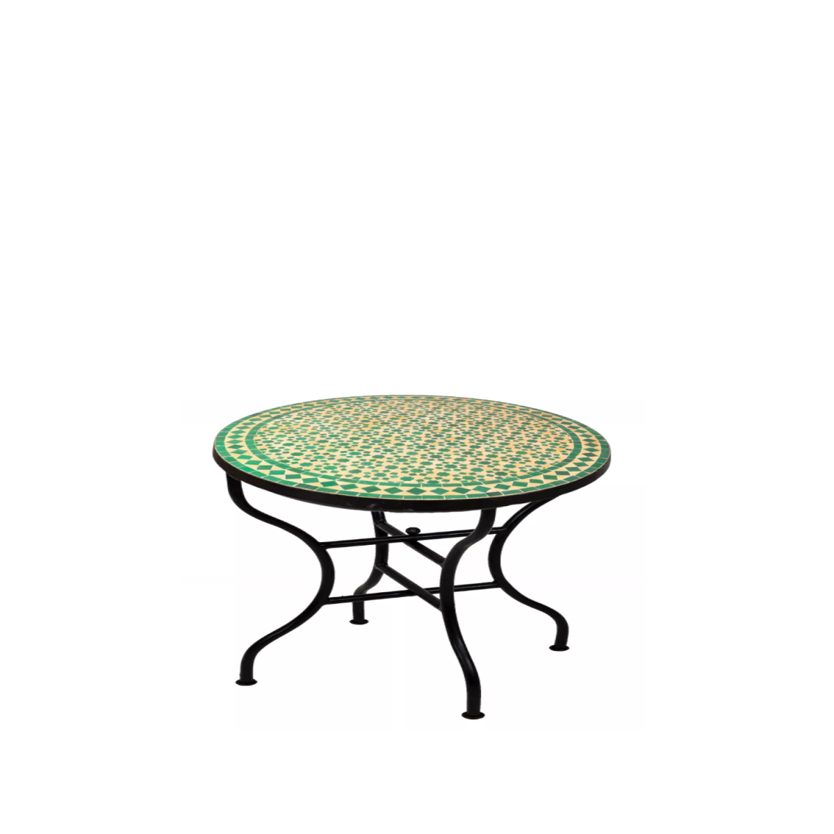 Moroccan Mosaic Table, Albaicin Beige and Green, 80 cm, 45 c