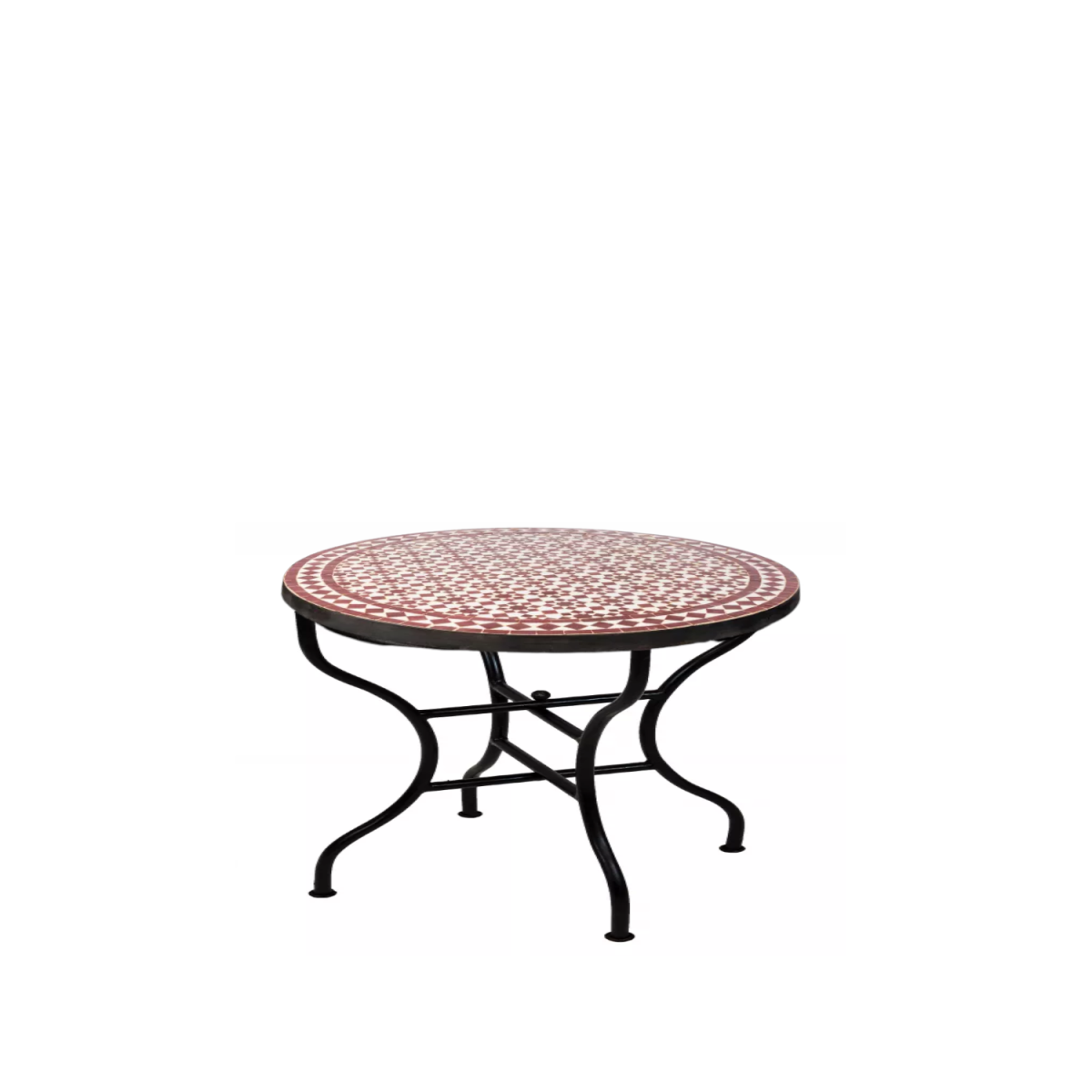 Moroccan Mosaic Table Albaicin Bordeaux White, 80 cm, 45 cm 