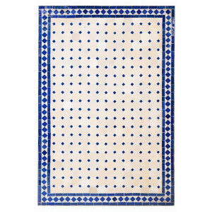 Moroccan Mosaic Table, Marrakech, Beige and Blue, 120x80...