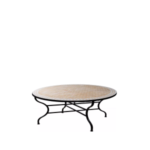 Moroccan Mosaic Table, Marrakech, Beige and White, 120 cm...