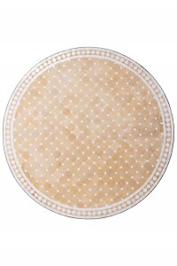 Moroccan Mosaic Table, Marrakech, Beige and White, 120 cm...