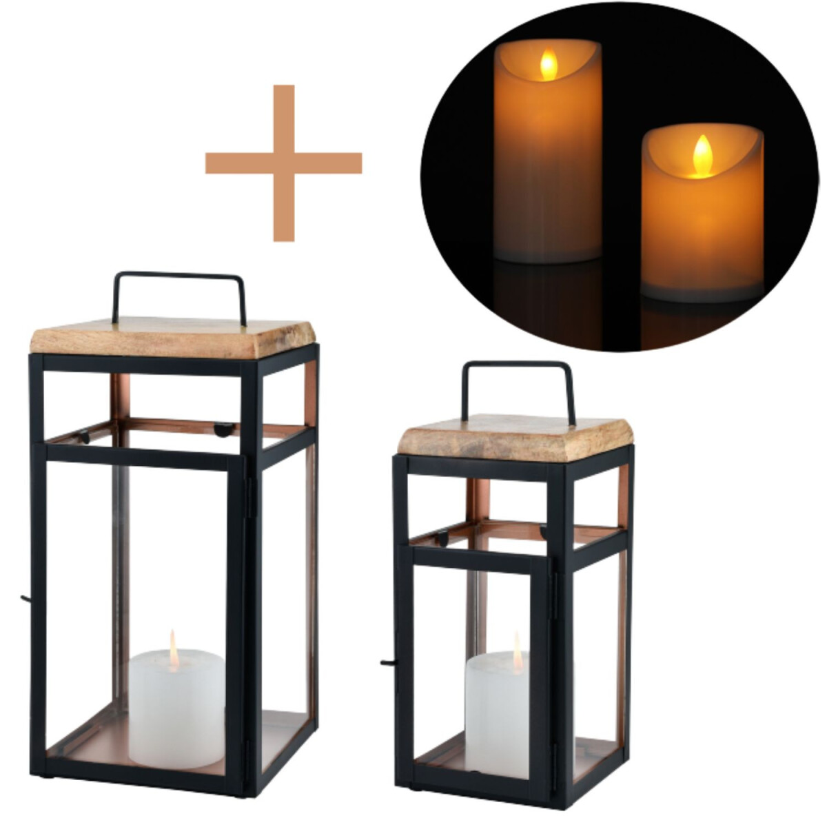 Set of 2 LED Scandinavian-style balcony  box