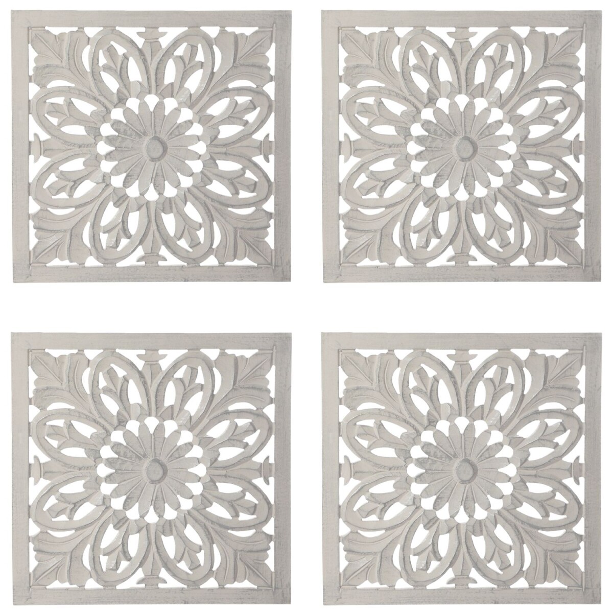 Set of 4 Vintage Wooden Wall Decorations, Wooden Wall Art, A