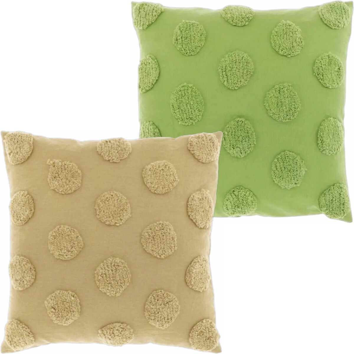 Set of 2 Boho Decorative Cushions, Giel Sand Light Green, 45