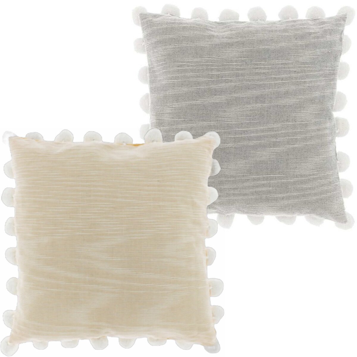 Set of 2 Boho Decorative Cushions, Iwan Mango Gray, 45 cm