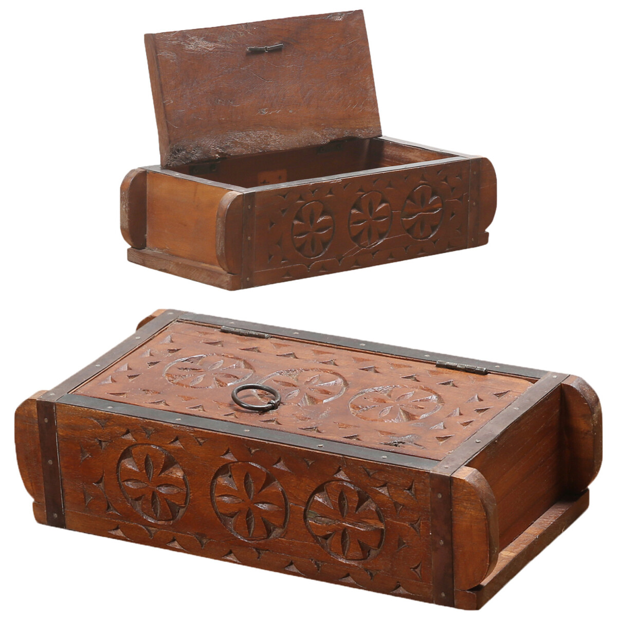 Vintage Decorative Storage Box, Wooden Box with Lid, Manbar