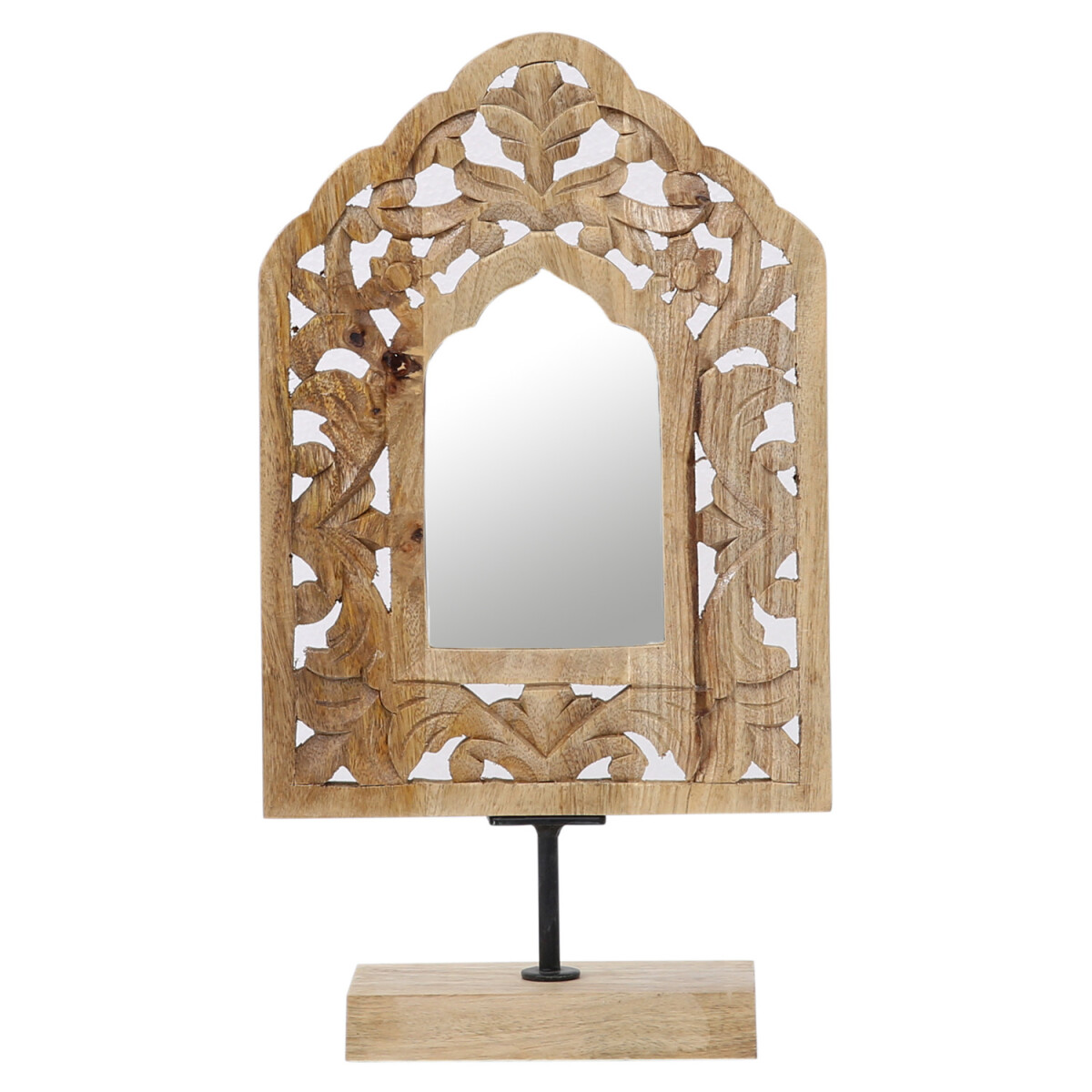 Boho Decorative Makeup Mirror, Wooden Standing Mirror by Aka